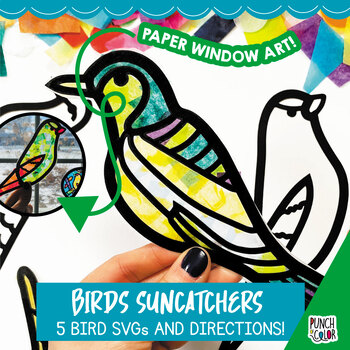 Preview of Birds Nature Craft for Preschool | Spring Animals Art Activity | SVG Cricut File