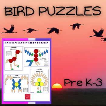 Preview of Birds Pattern Block Mat Printables & Worksheets