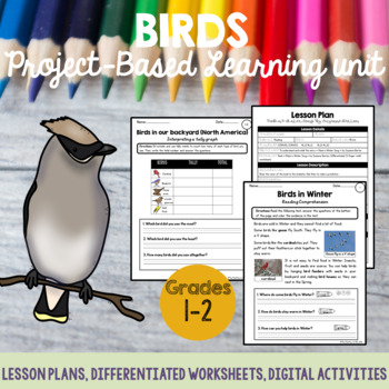 Preview of Birds Project Based Learning Unit
