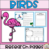 Birds Research: Informational Reading and Writing Pages