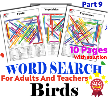 Preview of Birds Word Search Puzzle, Activities, Solving Puzzle, Puzzle Layout, Ornithology