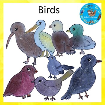 Preview of Birds and Bird Types Clipart {Watercolour Bird Animal Clip Art) 