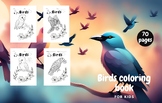 Birds coloring book for kids:(size 8.5 * 11) (70 pages)