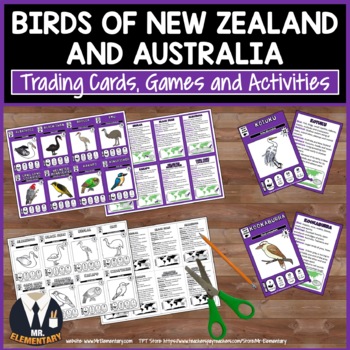 Preview of Birds of New Zealand and Australia Trading Cards, Games, Activities and Projects