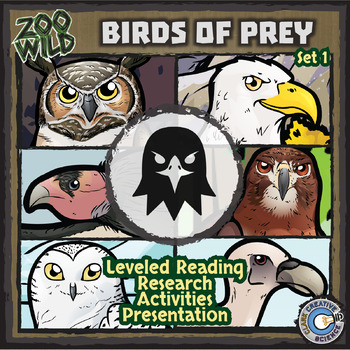 Preview of Birds of Prey Activities - Set 1 - Reading, Printables, Slides & Digital INB