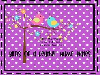 Preview of Birds of a Feather Editable Name Plates