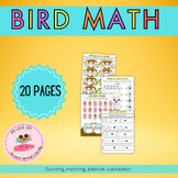 Bird Math Workbook |20 pages | Addition|Subtraction| Pre K