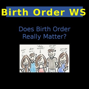 Preview of Birth Order WS with Article (great follow-up from my Birth Order Lesson PPT)