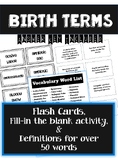 Birth Term Flashcards & Vocabulary Worksheet