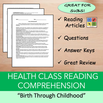 Preview of Birth Through Childhood - Reading Passage and x 10 Questions (EDITABLE)