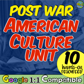 Preview of Birth of American Culture Unit: 1950s & 1960s Suburbia, Baby Boomers, GI Bill!
