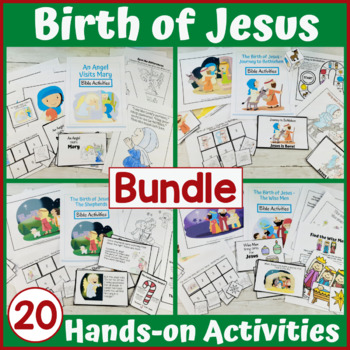 Preview of Birth of Jesus Bible Lesson Activities for Christmas Nativity Story and Advent