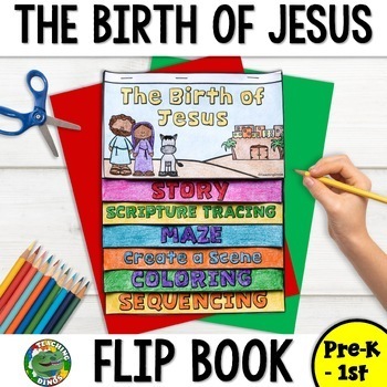 Preview of Birth of Jesus Nativity Flip Book Christian Bible Activity for Kids