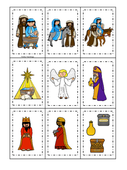 birth of jesus memory matching game preschool bible