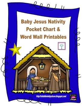 Preview of Birth of Jesus Pocket Chart Word Wall