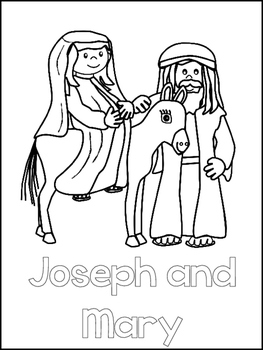 Birth of Jesus Printable Color Sheets. Preschool Bible Study Curriculum.