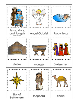 Birth of Jesus printable 3 Part Matching game. Christian Preschool ...