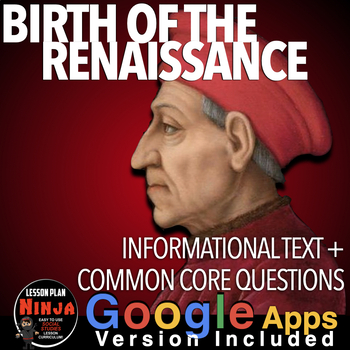 Preview of Birth of the Renaissance Informational Text (Italian Renais) + Distance Learning
