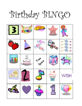 Birthday BINGO by Ashley Johnson | TPT