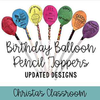 Birthday Pencil - Happy Birthday Party Balloons