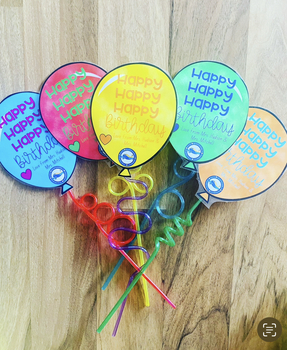 Happy Birthday Straw/Pencil Toppers by Live Love Learn with Miss Kriss