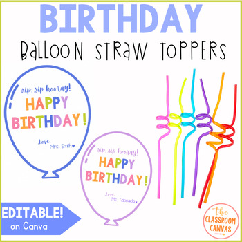 Birthday Crazy Straw Topper by Sanders Shares Shoppe
