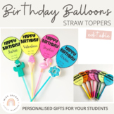 Birthday Balloon Straw Toppers | Birthday gift for student