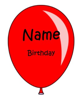 Preview of Birthday Balloons- Editable