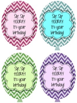 Birthday Balloons - 'Sip, Sip, Hooray! by First Grade Flair | TpT