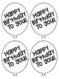 Birthday Balloons for Pixie Sticks, Crazy Straws