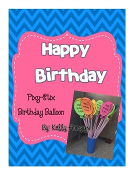 Preview of Birthday Balloons for Pixy Stix