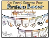 Class Birthday Banner/Posters - Cat Theme Classroom - Mute