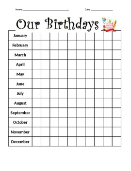 Preview of Birthday Bar Graph Sheet