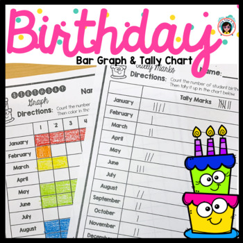 Preview of Birthday Bar Graph and Tally Mark Page - Spanish and English