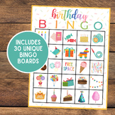 Birthday Bingo | 30 Cards | Birthday Party Bingo | Birthda