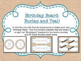 Birthday Board - Burlap and Teal