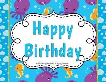 Birthday Display Bulletin Board Ocean Theme | TpT