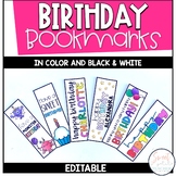 Birthday Bookmarks