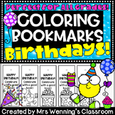 Birthday Bookmarks! Coloring Bookmarks for Student Gifts! 