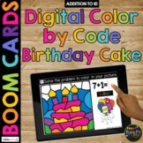 Birthday Boom Cards™ Color by Code Digital Math Activity F