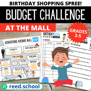 Preview of Birthday Budget Challenge at the Mall - Money Skills Activity (Grades 3-5)