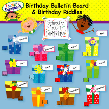 Birthday Bulletin Board & Clip Art by TeachersScrapbook | TpT