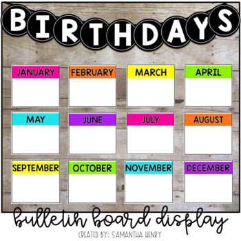 Birthday Bulletin Board Display by Samantha Henry | TpT