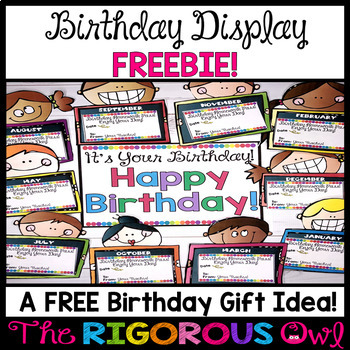 Preview of Birthday Bulletin Board and Homework Pass Freebie