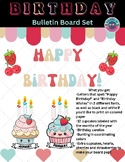 Birthday Bulletin Board Set (Kawaii Cupcake Theme)