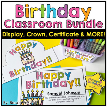 Preview of Birthday Bundle | Birthday Display, Crown, Certificate, Student Gift Tag & MORE!