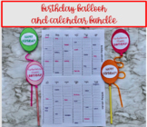 Birthday Bundle - Calendar Packet and Birthday Balloons
