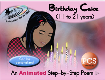 Preview of Birthday Cake - Animated Step-by-Step Poem - Older Version - PCS
