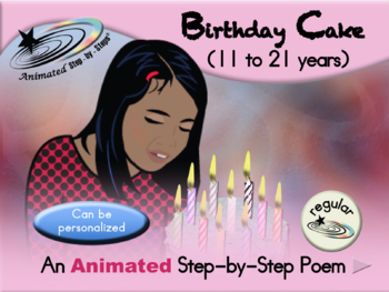 Preview of Birthday Cake - Animated Step-by-Step Poem - Older Version - Regular