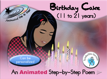Preview of Birthday Cake - Animated Step-by-Step Poem - Older Version - SymbolStix